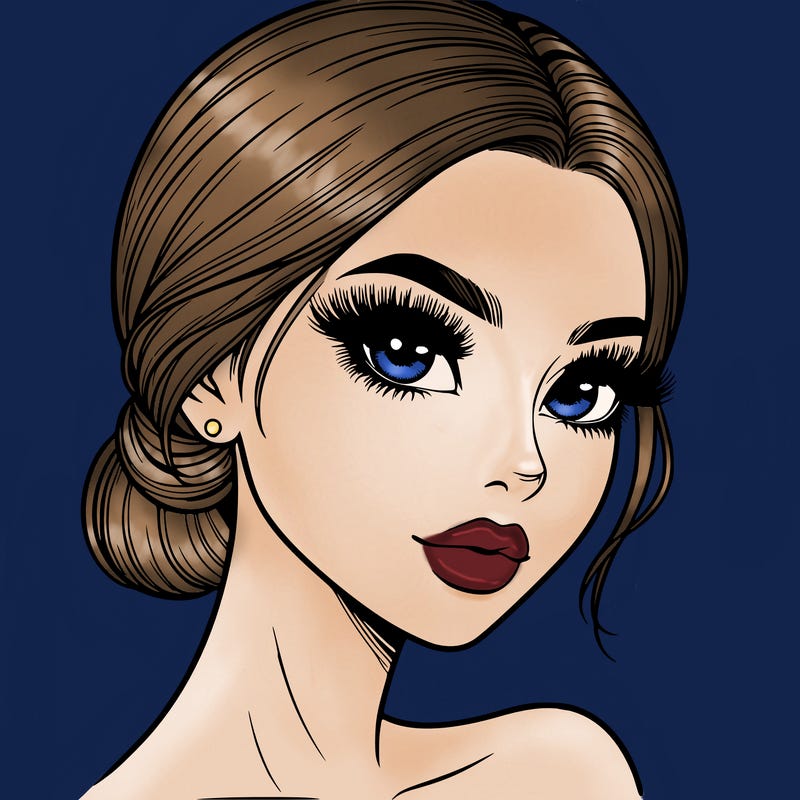 realistic girl with lashes