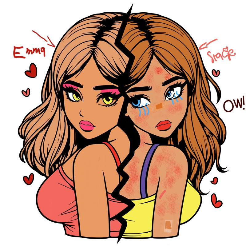 realistic girl split