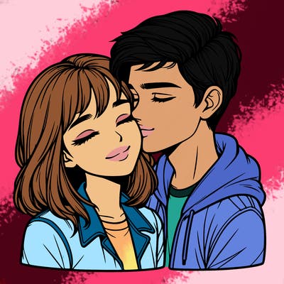 realistic girl and boy  love