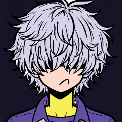 manga boy fluffy hair covering his eyes