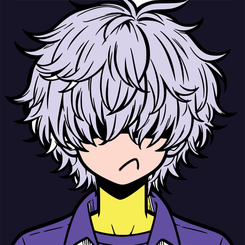 manga boy fluffy hair covering his eyes