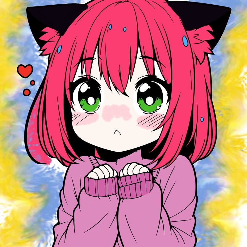 shy anime catgirl