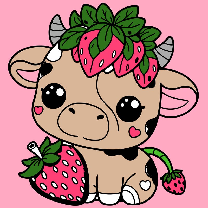 cute strawberry cow
