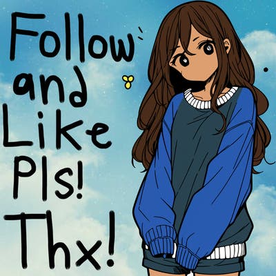 manga teen girl  in a sweater and baggy pants