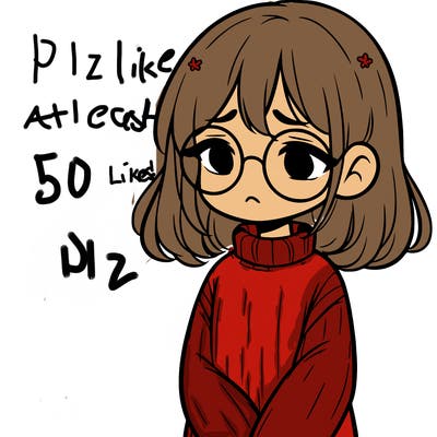 sad girl with glasses in a sweater