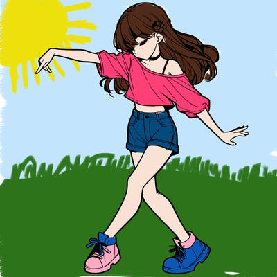 realistic girl danceing