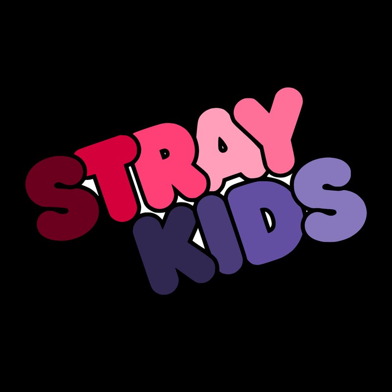 bubble letters saying stray kids