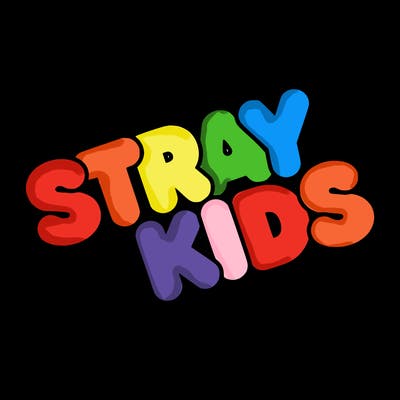 bubble letters saying stray kids
