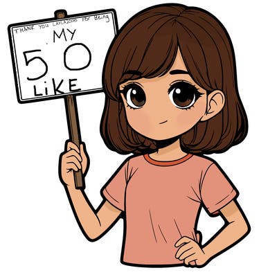 realistic girl holding up a sign