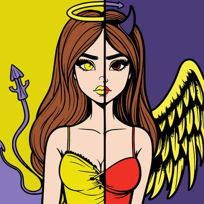 devil vs angel realistic girl