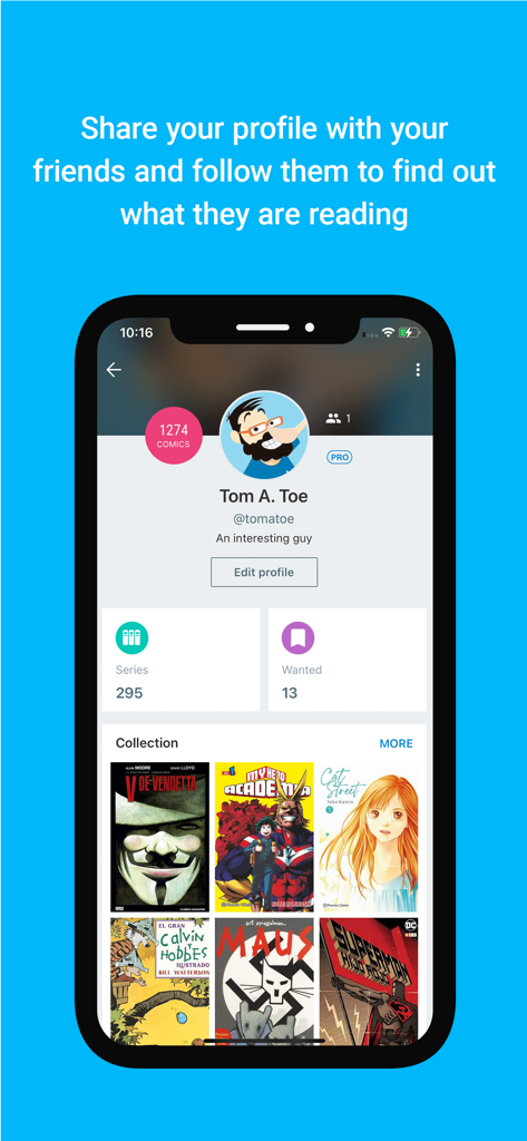 Whakoom: Organize Your Comics! - Whakoom user profile showing comic collection stats and book covers