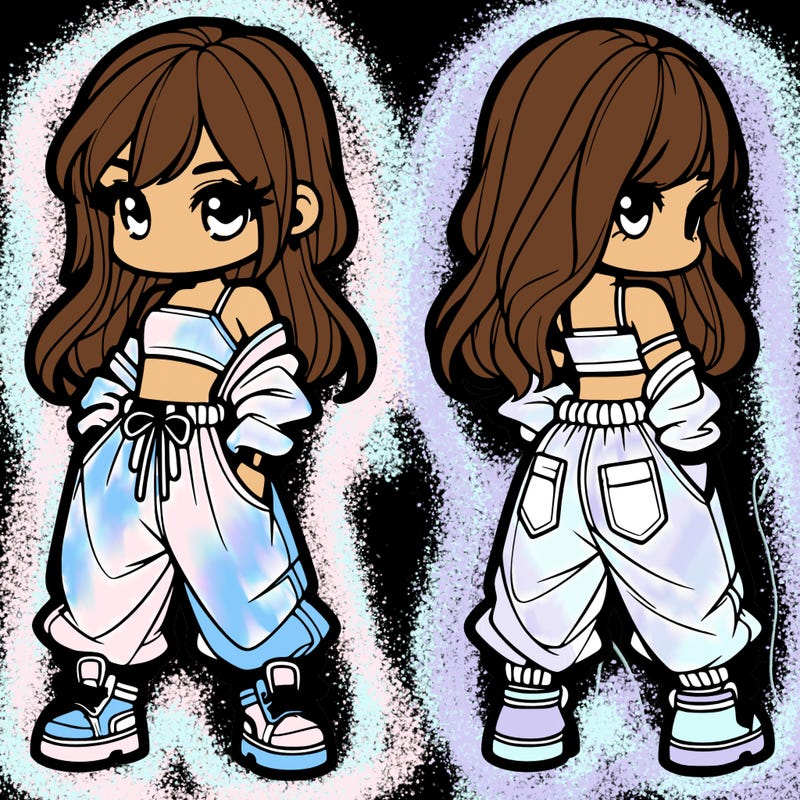 girl in crop top and baggy pants