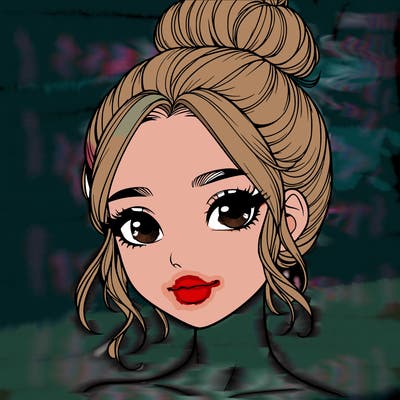 realistic pretty girl with hair in bun