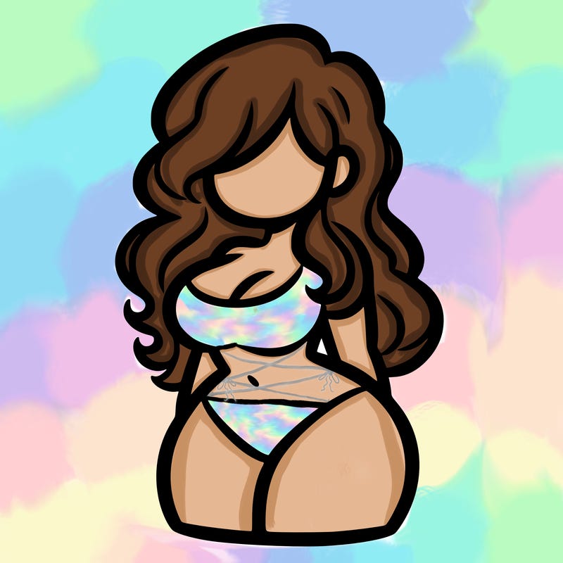 curvy woman with hair