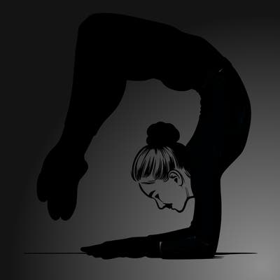 realistic girl doing gymnastics