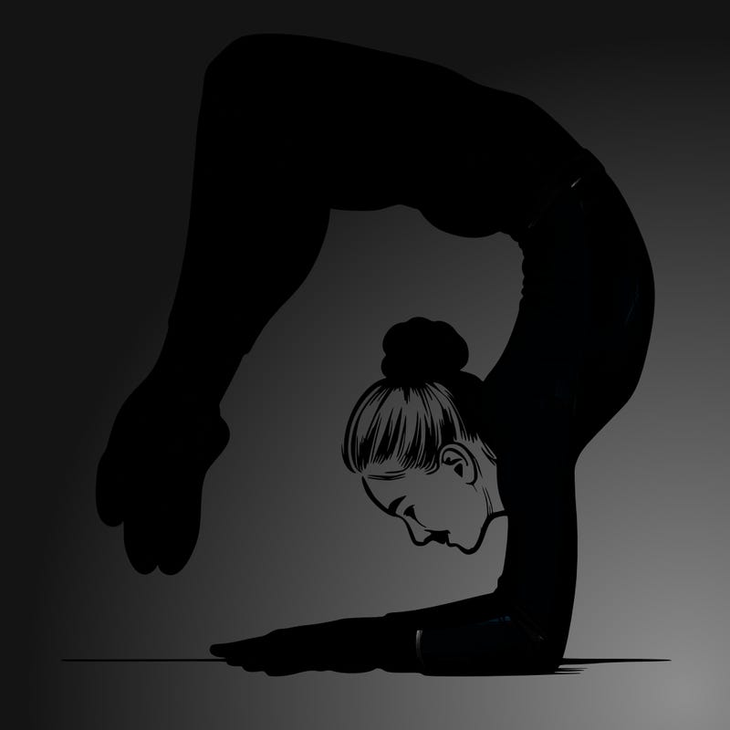 realistic girl doing gymnastics