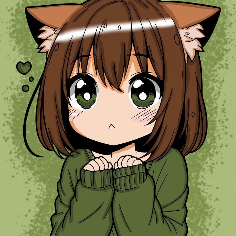 shy anime catgirl
