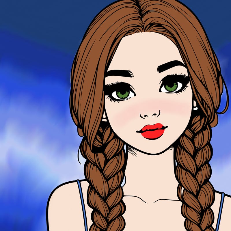 realistic girl with braids