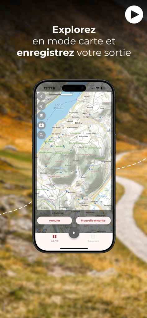 Trail Connect - Detailed topographic map on Trail Connect app for tracking outdoor trail activities