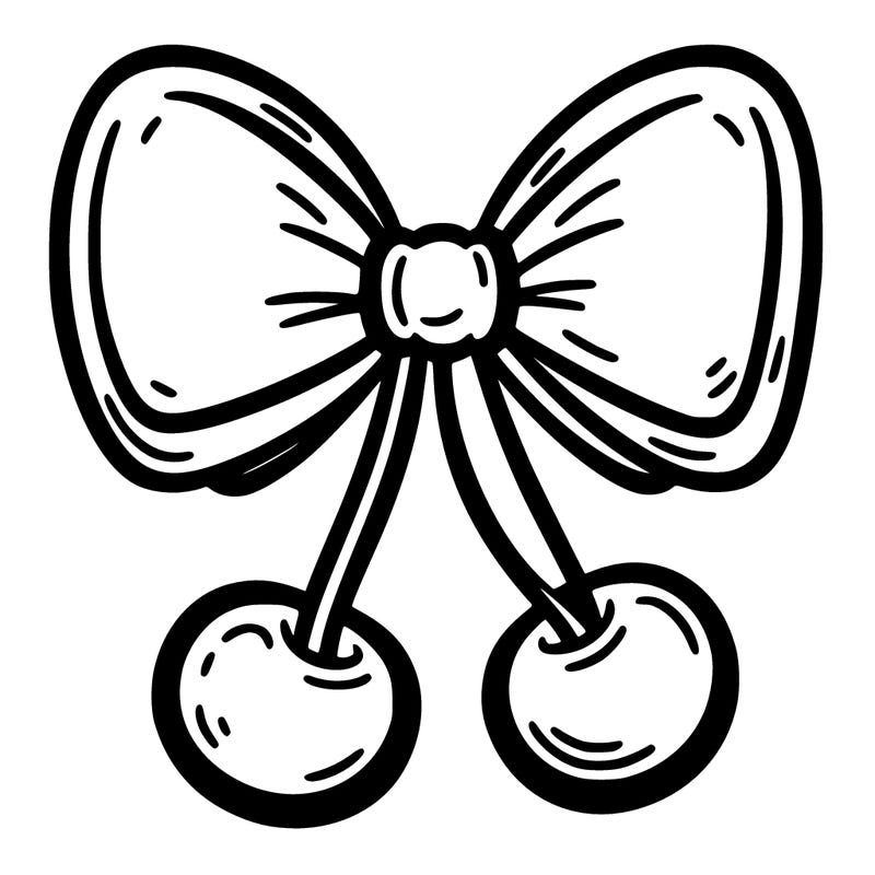 bow with two cherries attached