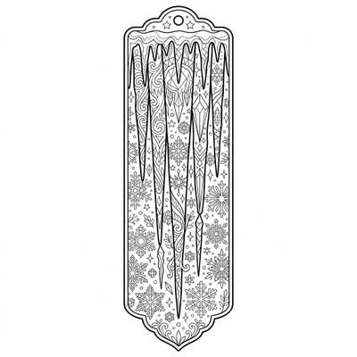 Embark on a frosty artistic journey with this beautifully detailed icicle bookmark coloring page, designed especially for creative teens. Customize this winter-themed accessory with your favorite colors and bring a touch of icy elegance to your books.