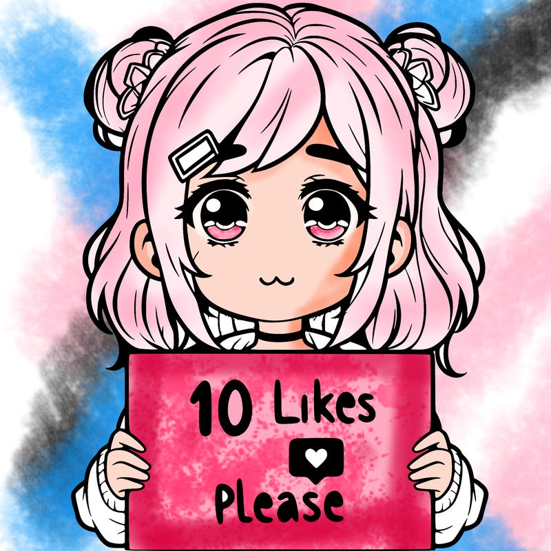 a girl with a sign saying 10 likes please