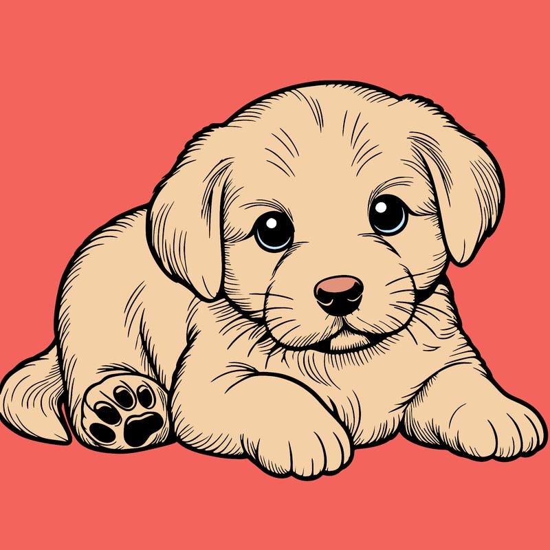 a cute realistic puppy