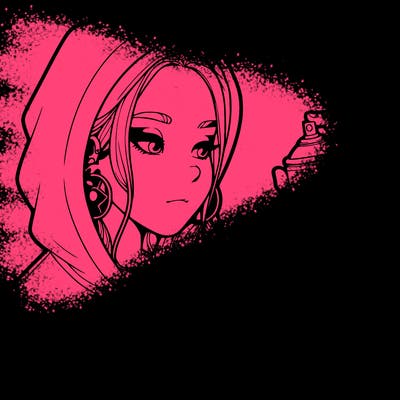 a realistic girl, spray painting