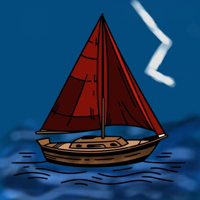 sailboat minimalist style