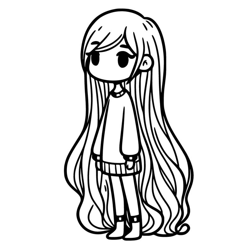 girl with long hair