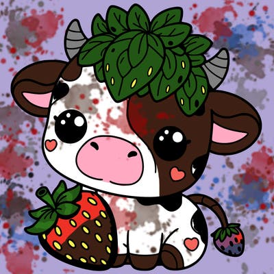 cute strawberry cow