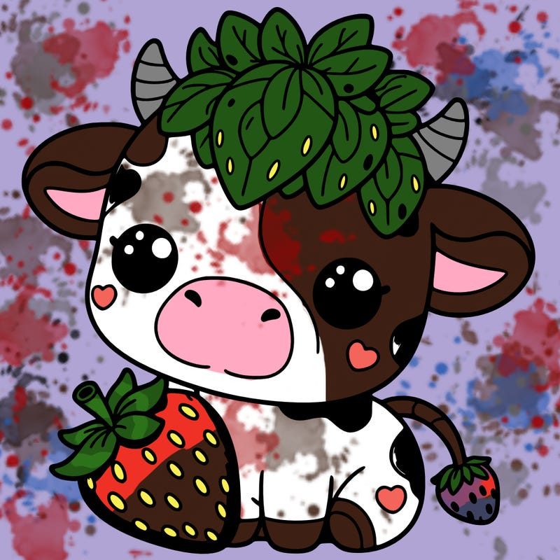 cute strawberry cow