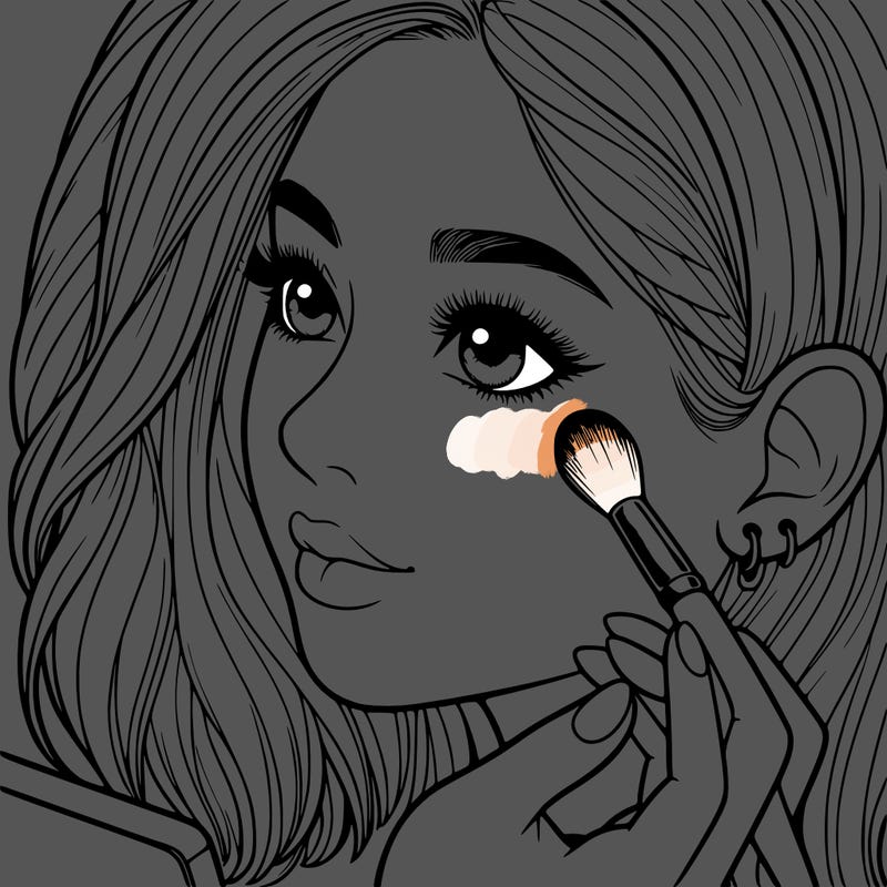 a realistic girl doing her makeup