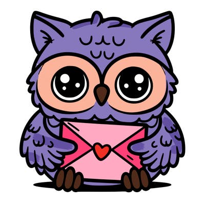 owl holding an envelope