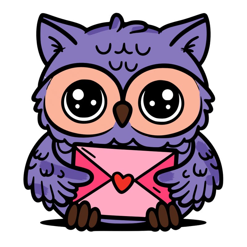 owl holding an envelope