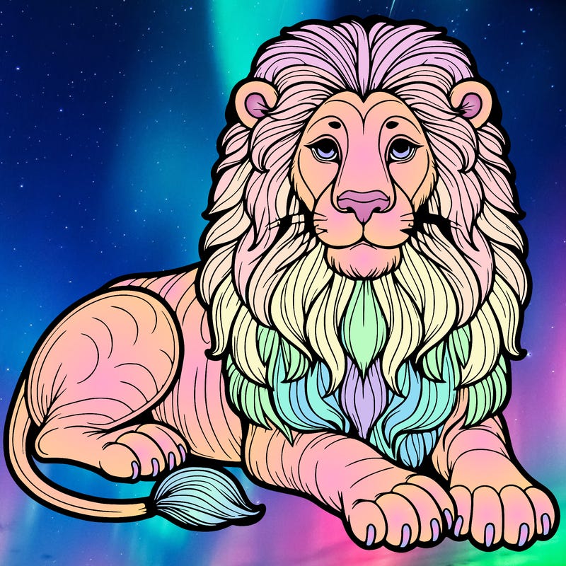 fancy realistic lion