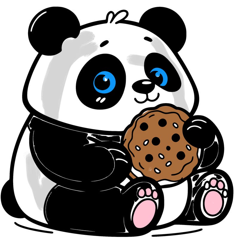 panda eating a cookie