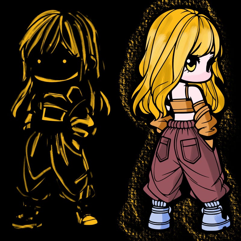 girl in crop top and baggy pants