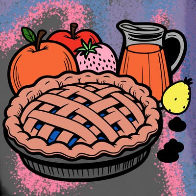 a pie of food