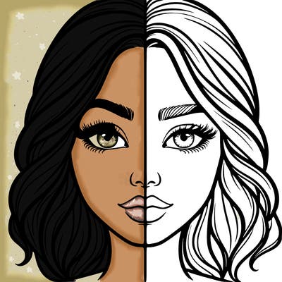 realistic girl split half