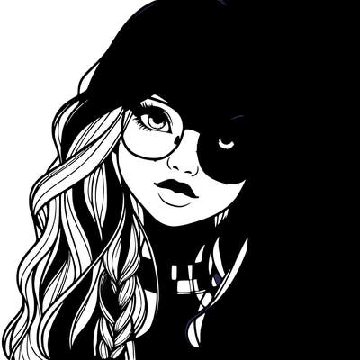 girl with long hair and freckles and glasses realistic