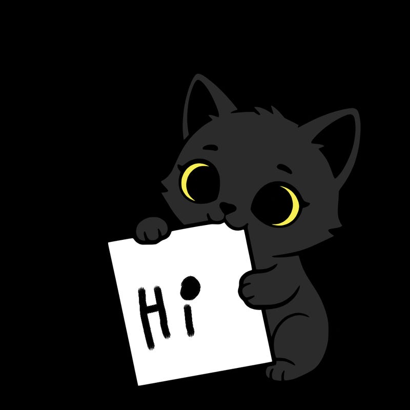 a small cat with a blank sheet of paper in its hand. the cat is sooooooo cute!