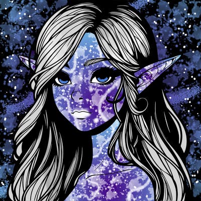 elf girl realistic dark fantasy