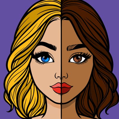 realistic girl split half