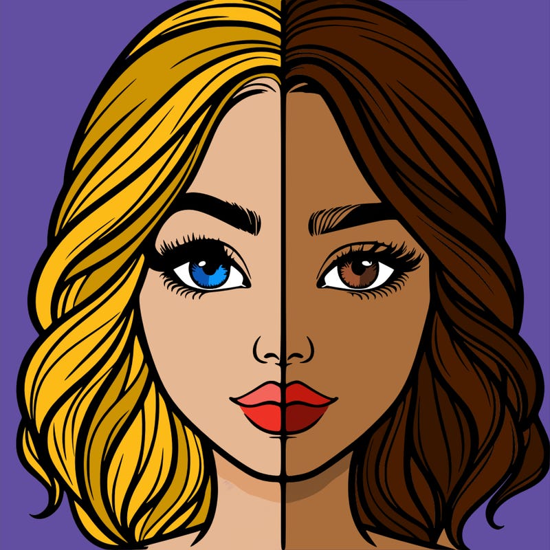 realistic girl split half