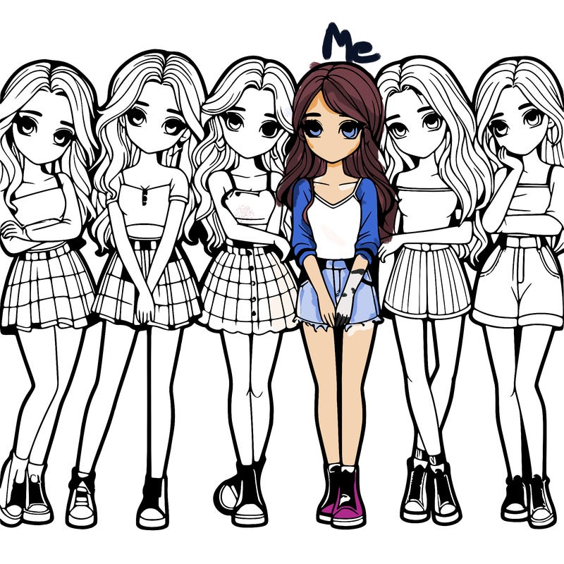 a group of girls realistic