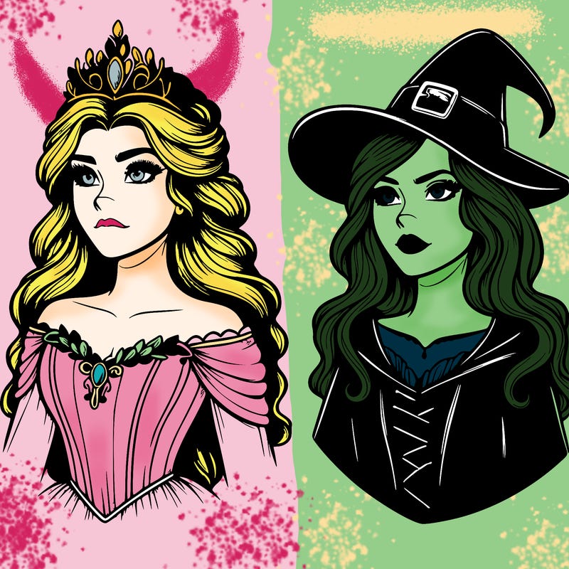 princess and witch realistic