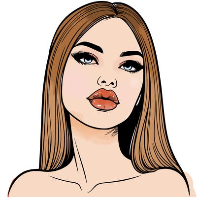 realistic woman with full lips