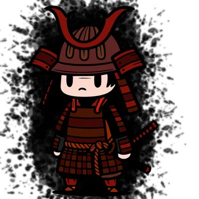 samurai in simple japanese armor