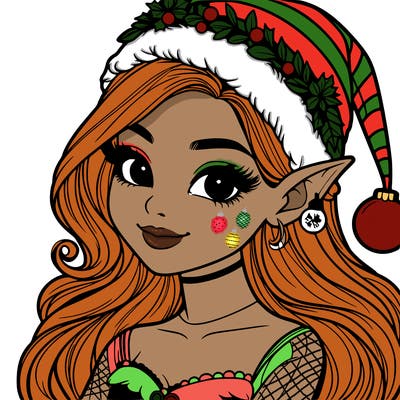 christmas girl elf realistic